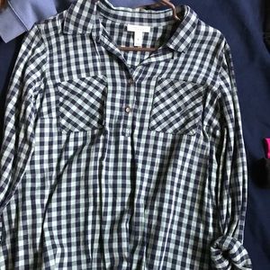 Maternity flannel printed top